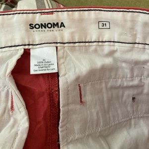 Sonoma Red Club Shorts 31W 9” NEW